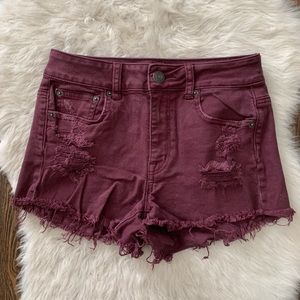 AE distressed high waisted shorts